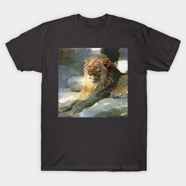 lion painting (leo art, lion king) T-Shirt by Thepurplepig